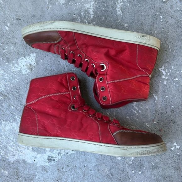 Gucci Red nylon high tops - Picture 3 of 10